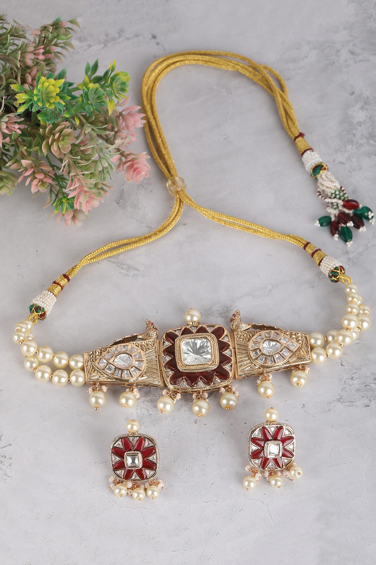 Geometric Carved Choker Set 