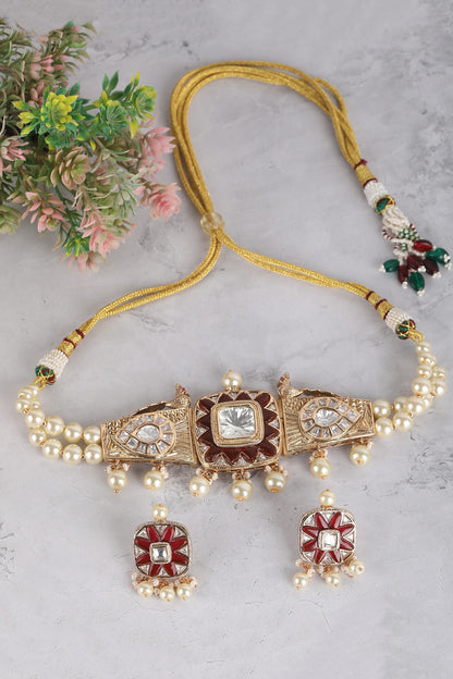 Geometric Carved Choker Set 