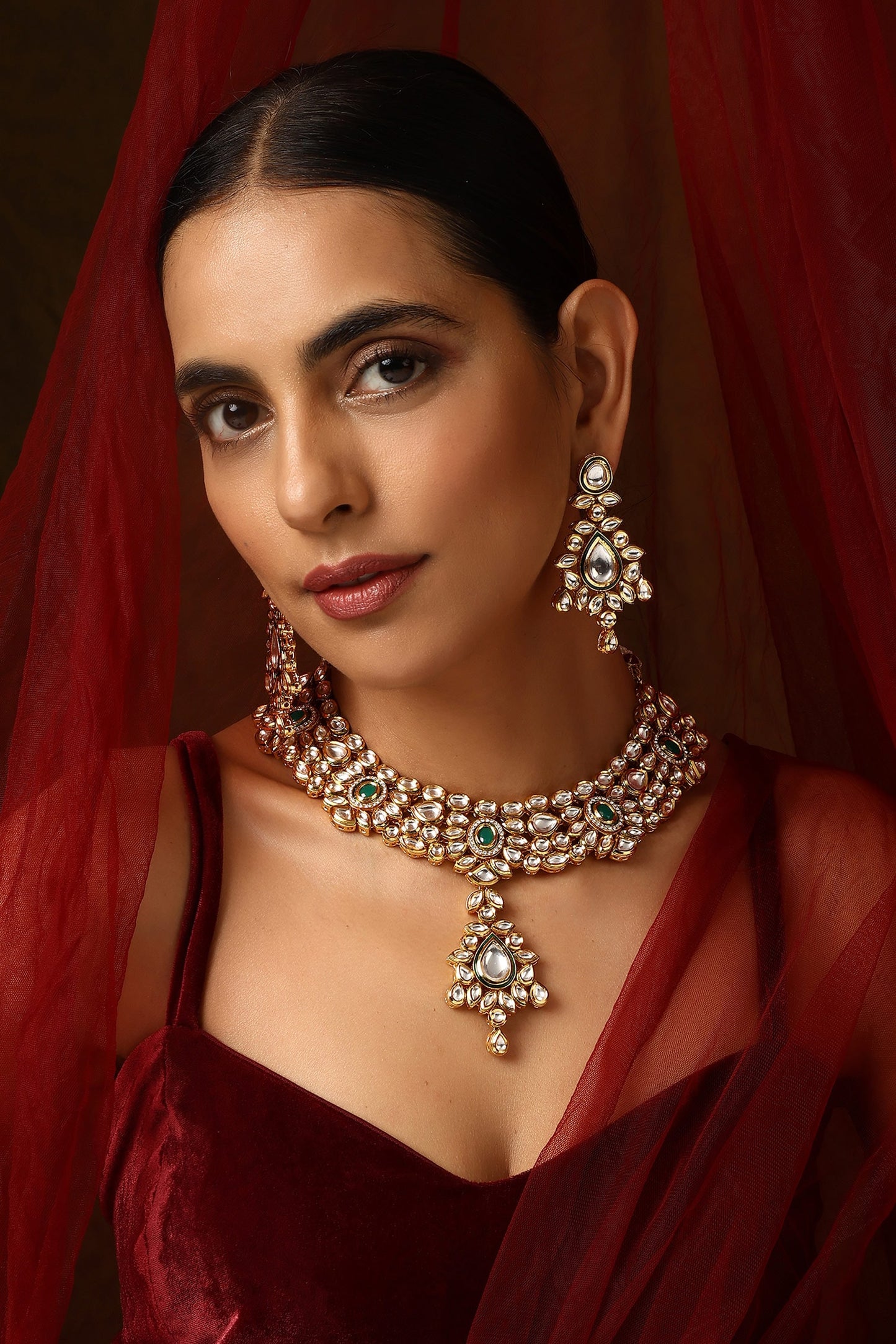 Kundan Studded Necklace Set 