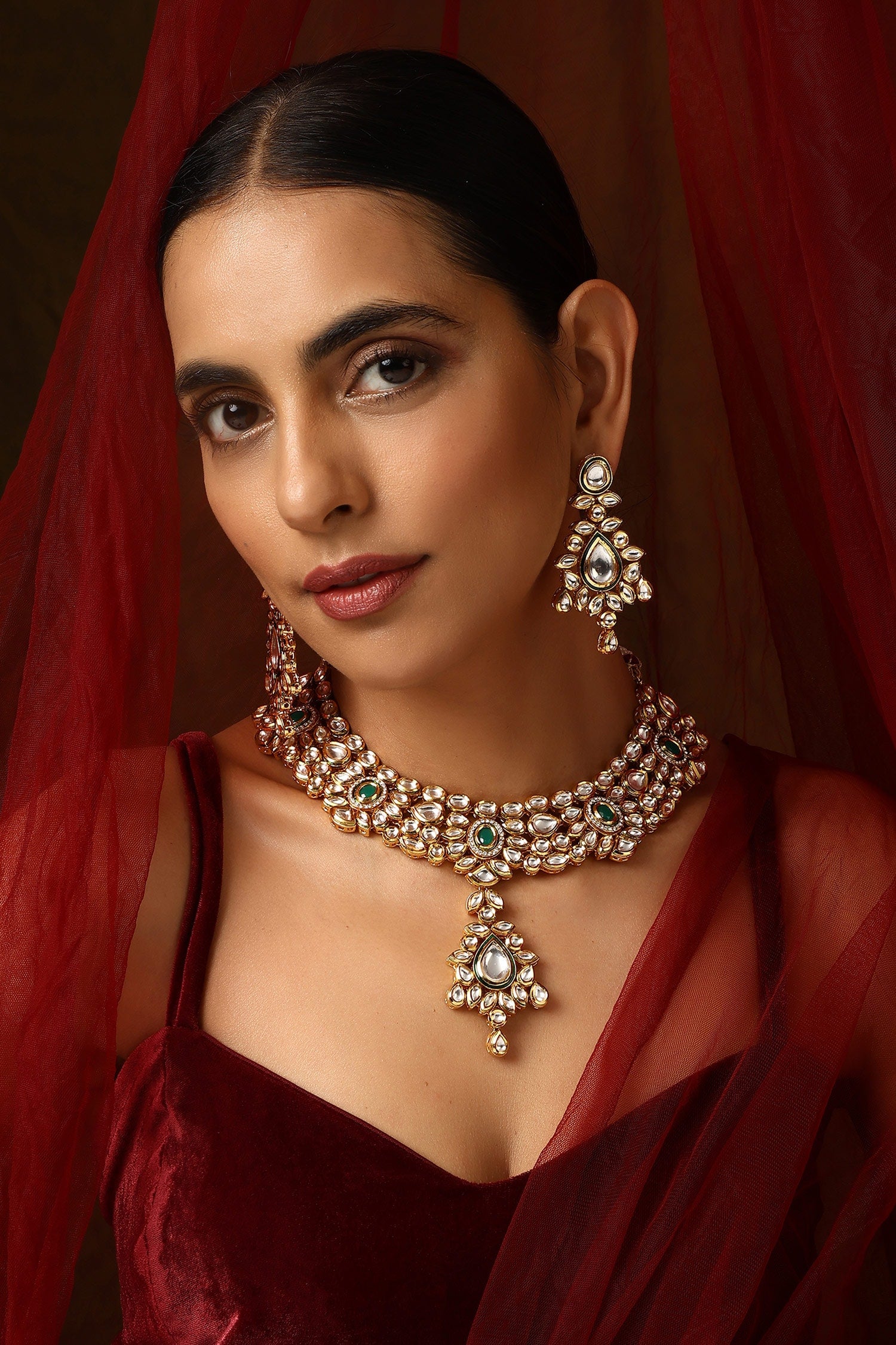 Kundan Studded Necklace Set 