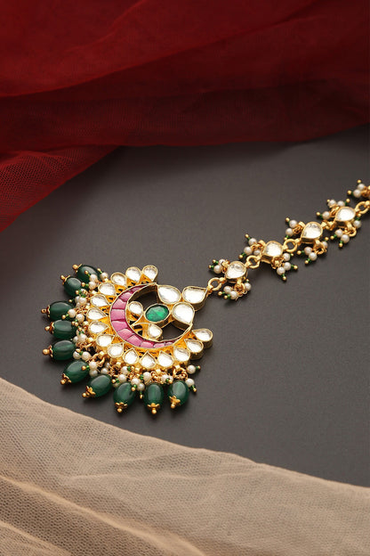 Crescent Moon Cutwork Maangtikka 