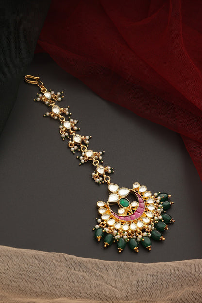Crescent Moon Cutwork Maangtikka 