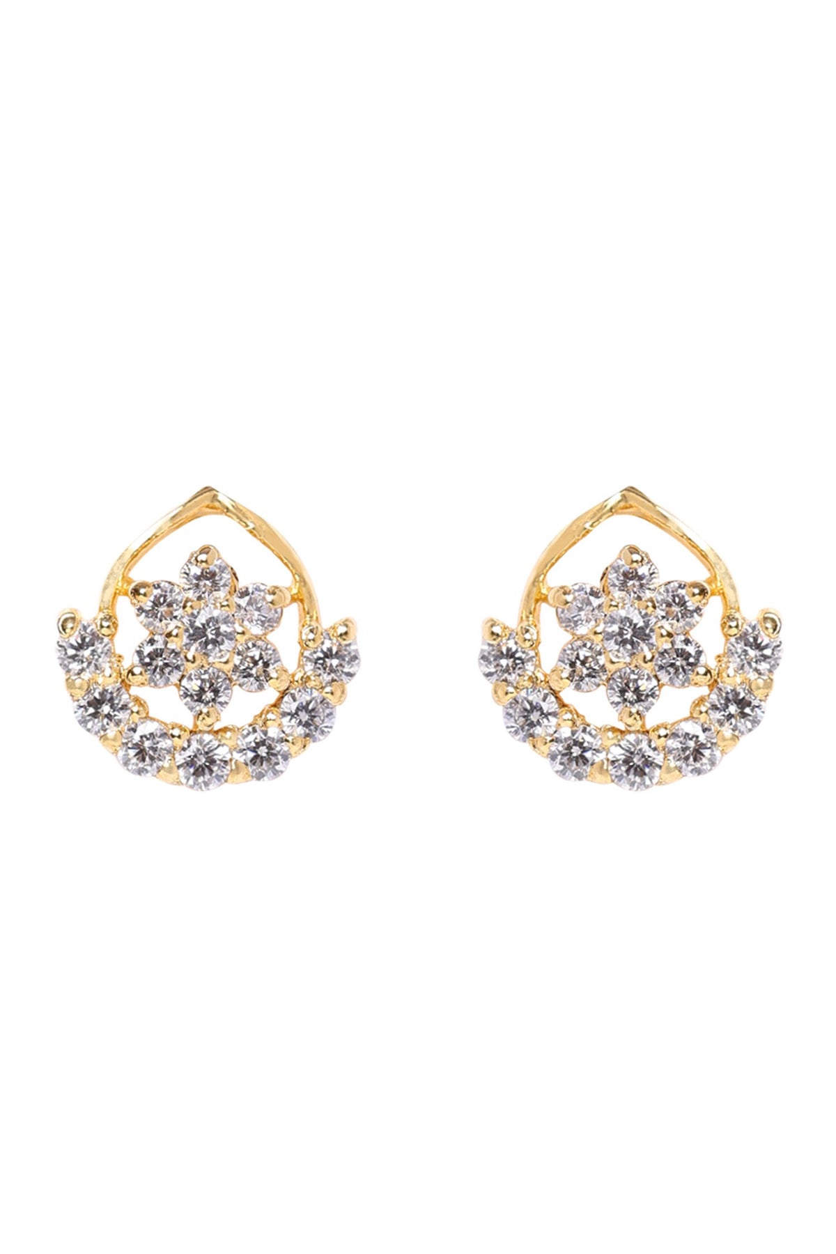 Drop Zirconia Studded Earrings 