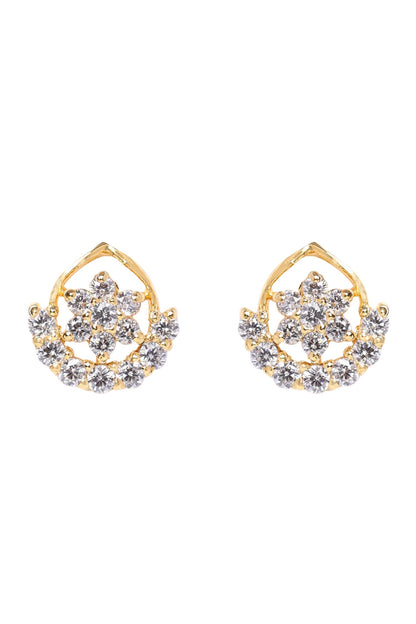 Drop Zirconia Studded Earrings 