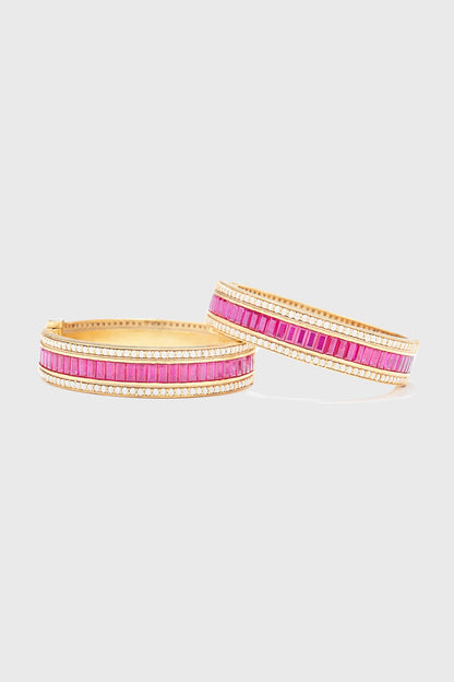 Zircon Embellished Pair of Bangle 