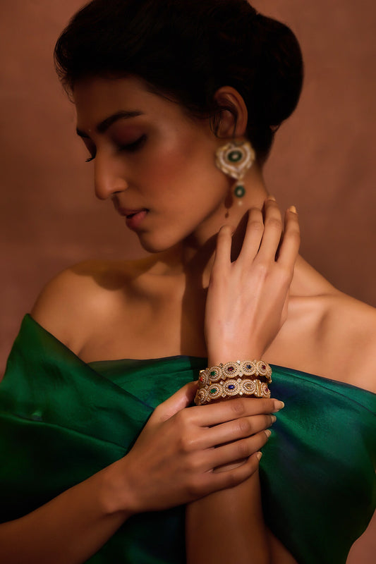 Stone Embellished Pair of Bangle 
