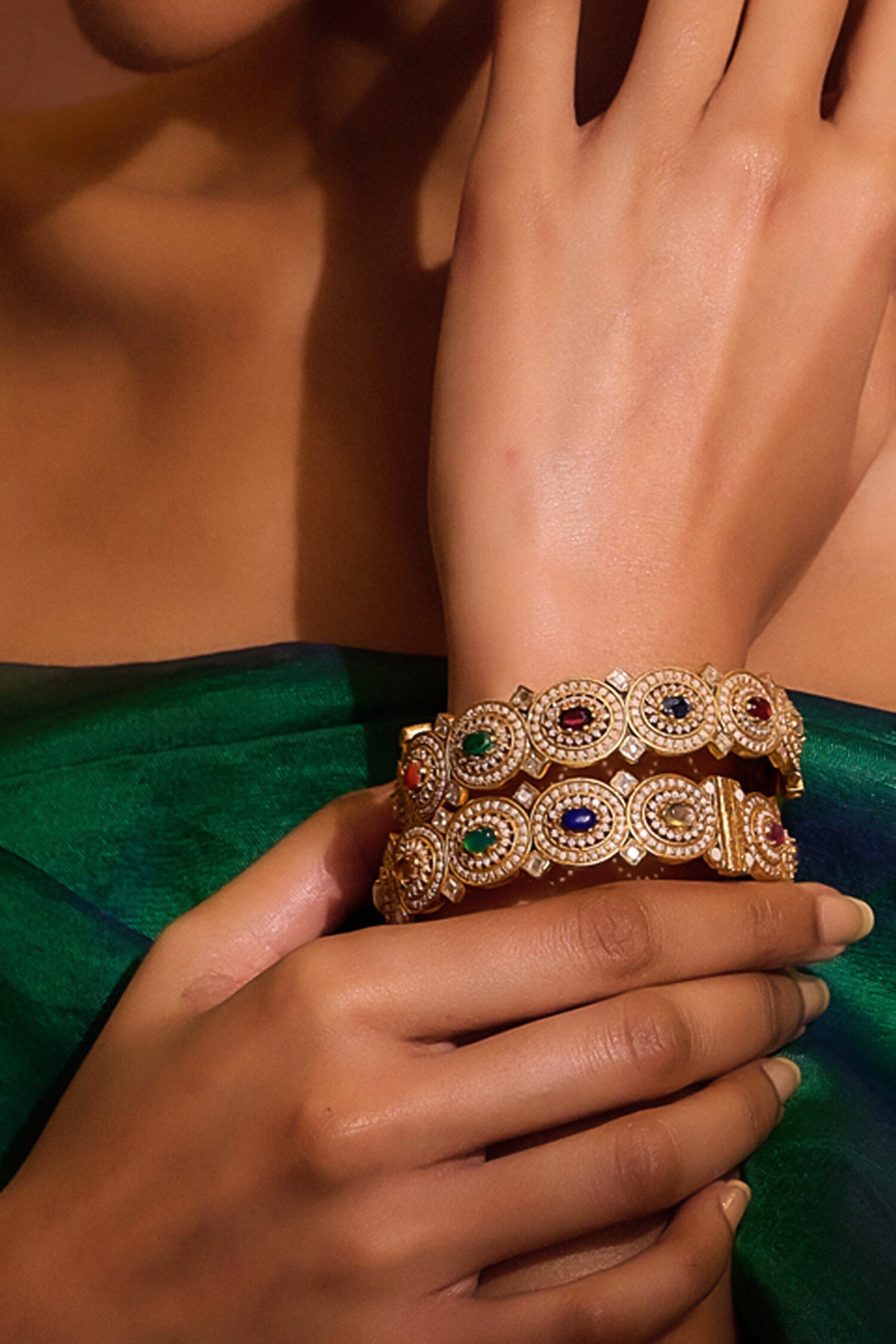 Stone Embellished Pair of Bangle 