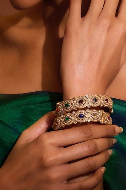 Stone Embellished Pair of Bangle 