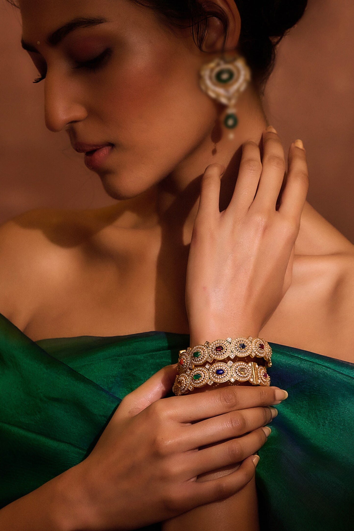 Stone Embellished Pair of Bangle 