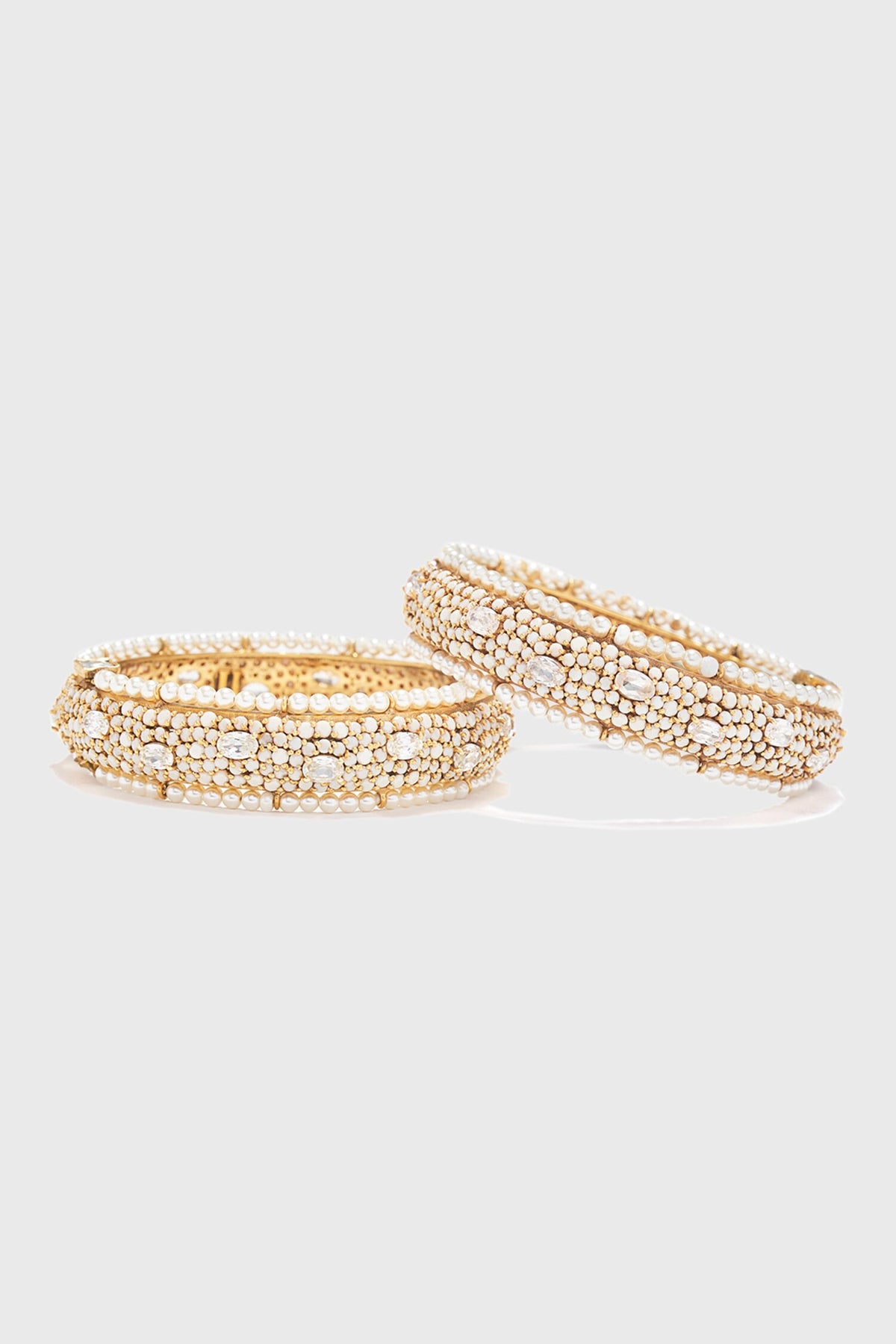 Pearl Embellished Pair of Bangles 