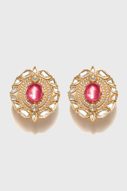 Round Embellished Stud Earrings 