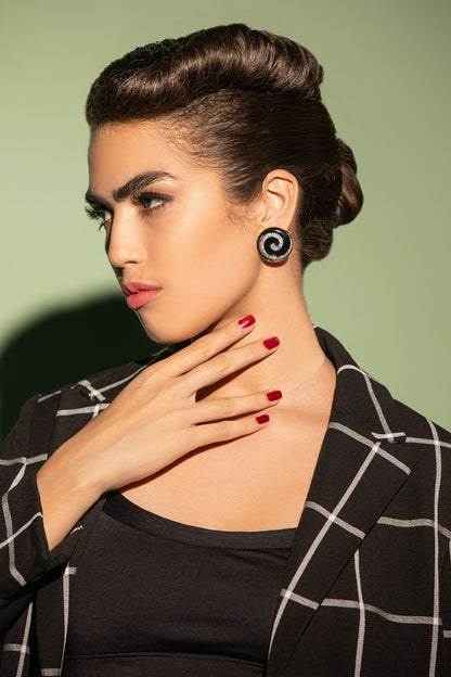 Bold Spiral Circle Shaped Earrings 