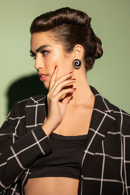 Bold Spiral Circle Shaped Earrings 