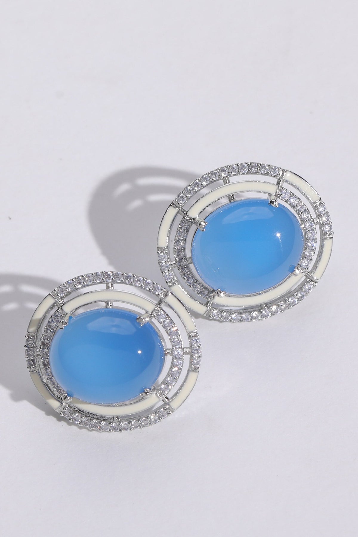 Stone Embellished Cutwork Earrings 