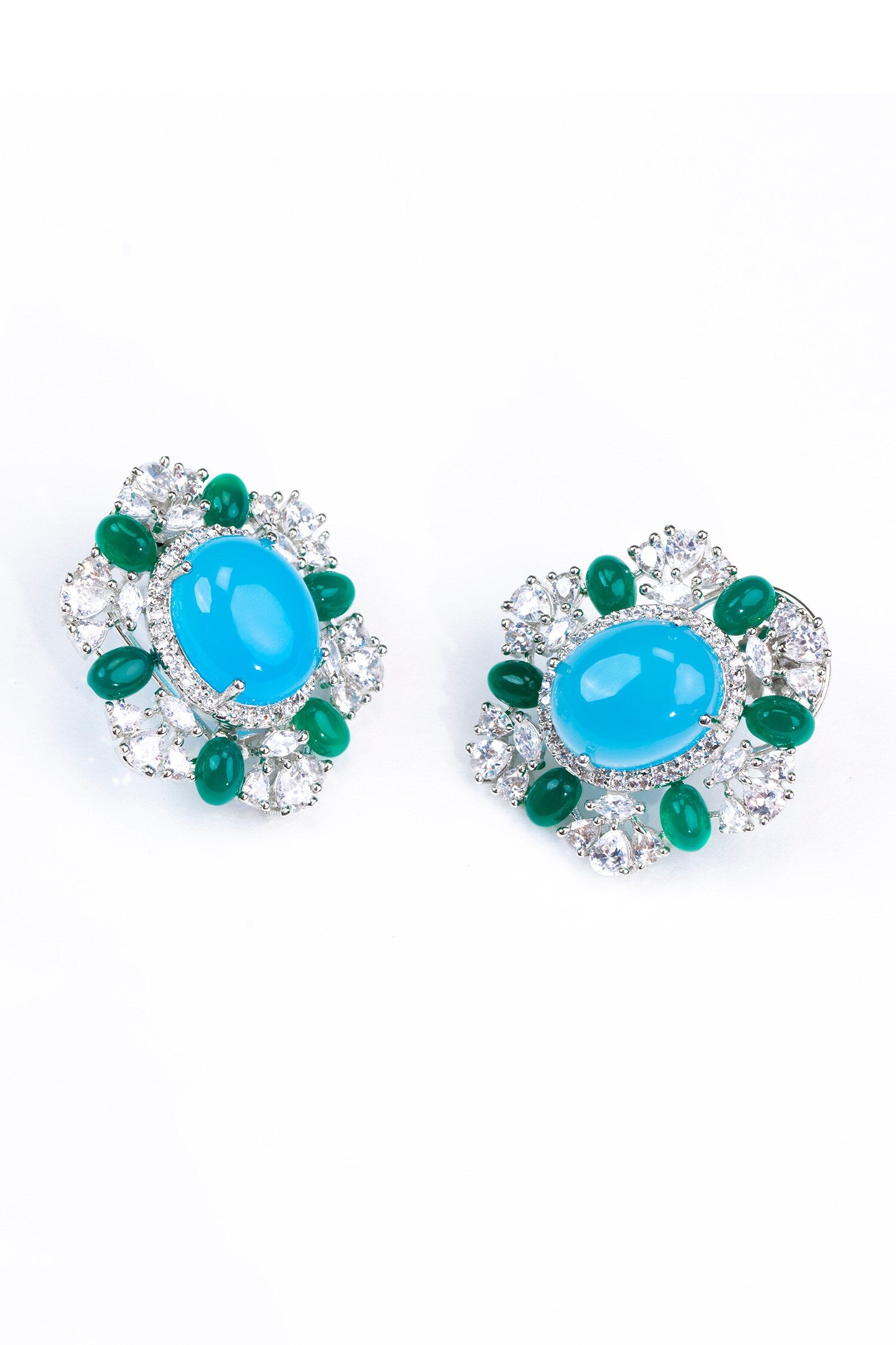 Swarovski Embellished Floral Cutwork Earrings 