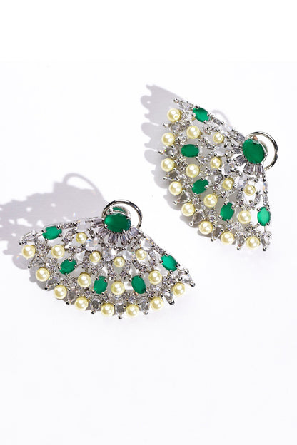 Japanese Fan Shaped Cutwork Earrings 