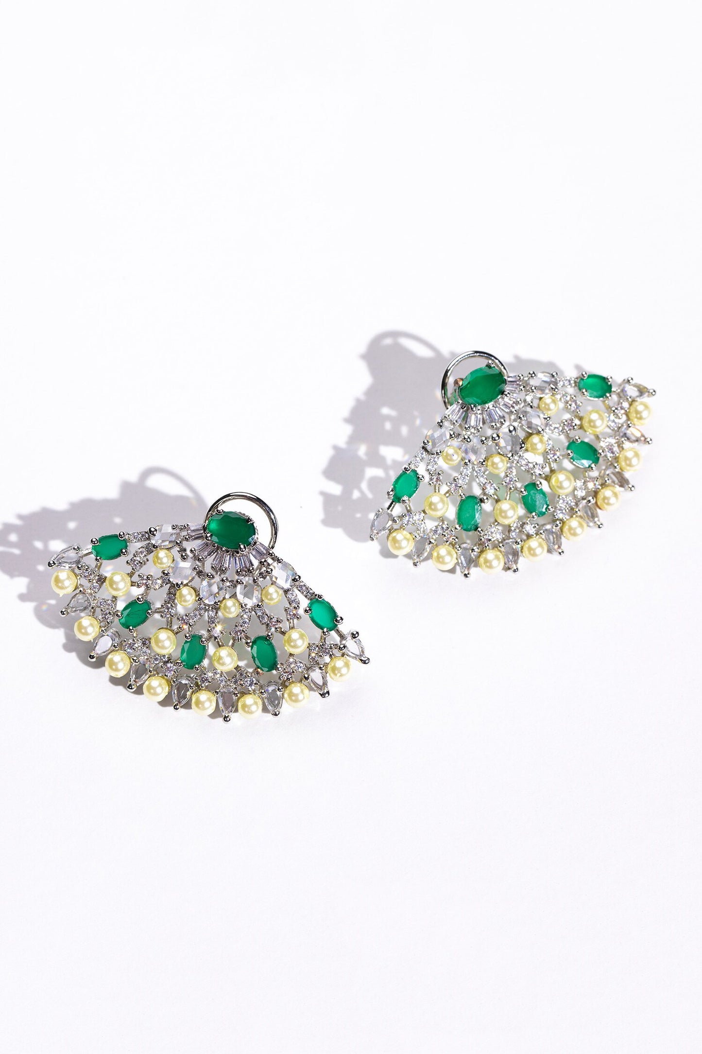 Japanese Fan Shaped Cutwork Earrings 