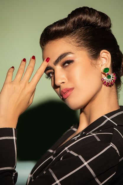 Stone & Swarovski Embellished Earrings 