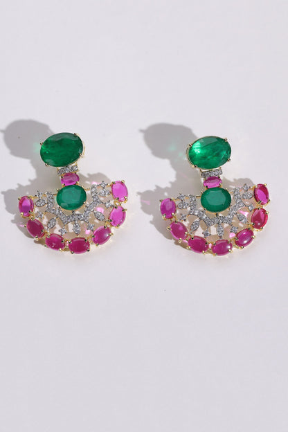 Stone & Swarovski Embellished Earrings 