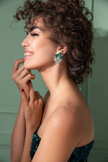 Swarovski Embellished Cutwork Earrings 