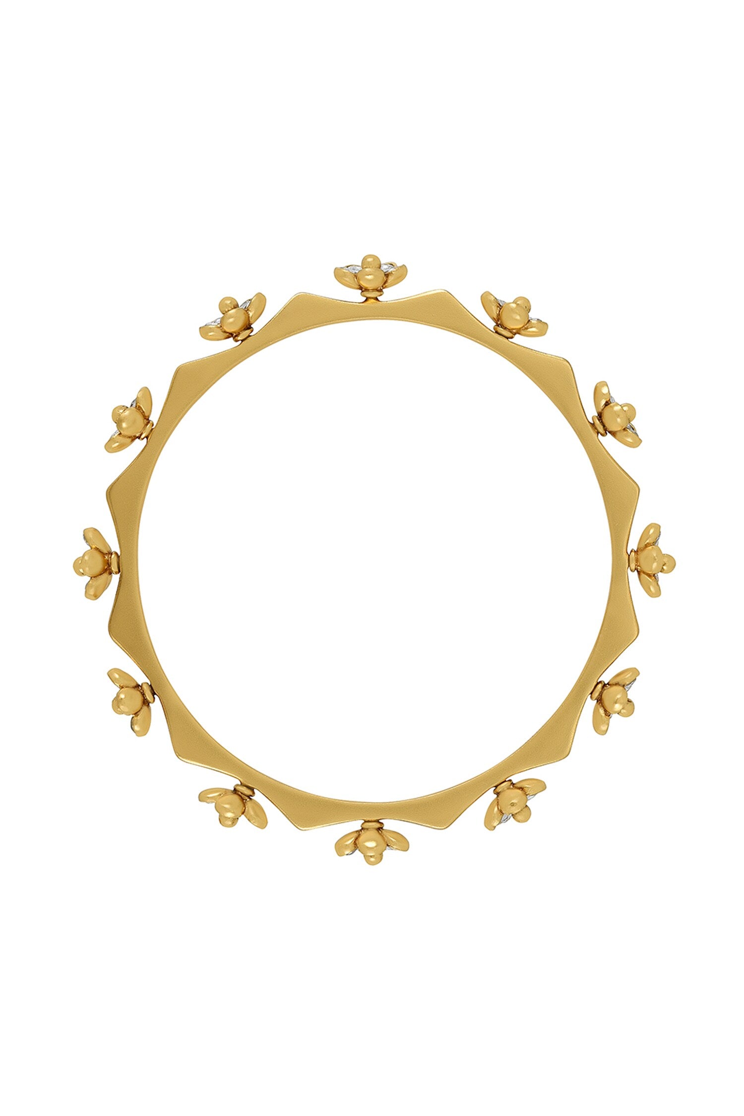 Cheshtha Stone Studded Floral Bangle- Single Pc 