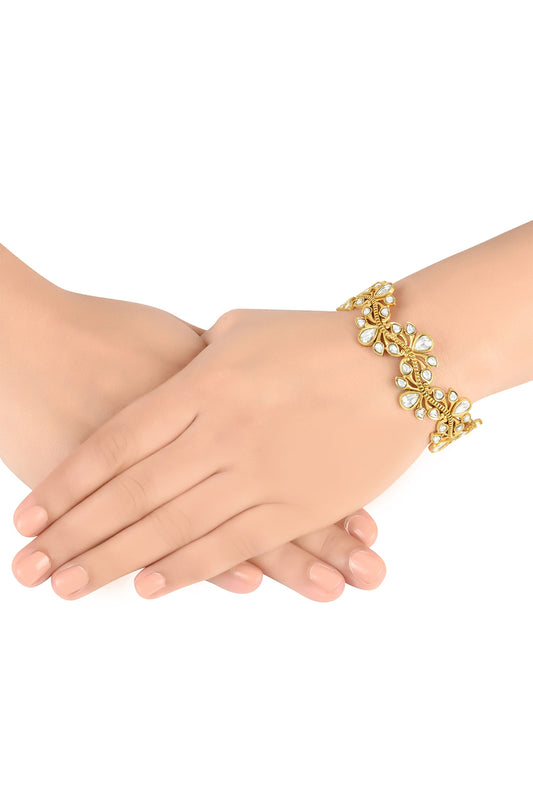 Anika Stone Studded Wave Bangle- Single Pc 