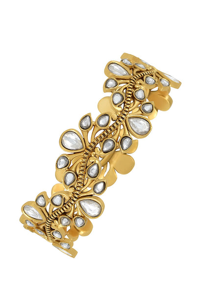 Anika Stone Studded Wave Bangle- Single Pc 