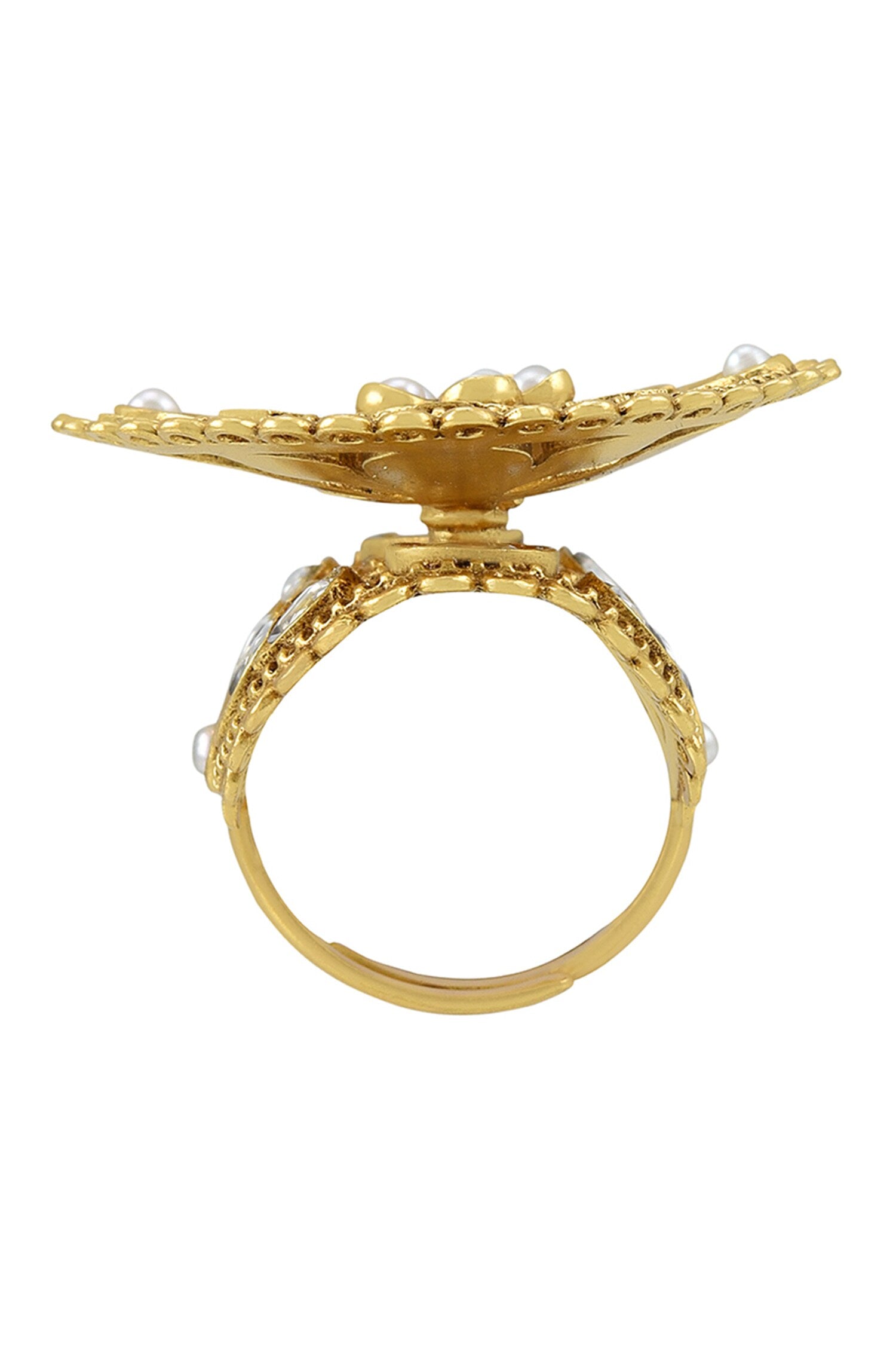 Kaashvi Stone Studded Floral Ring 