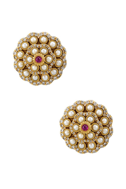 Gul Floral Cutwork Studs 