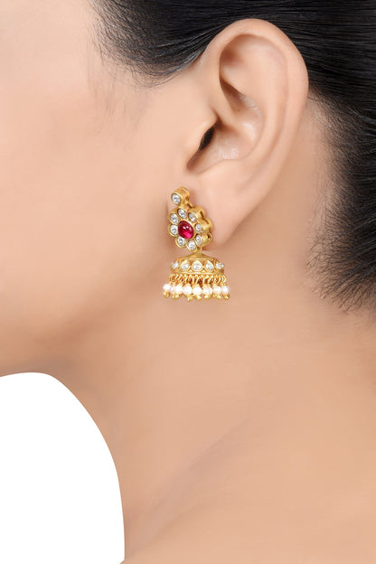 Floral Cutwork Jhumkas 