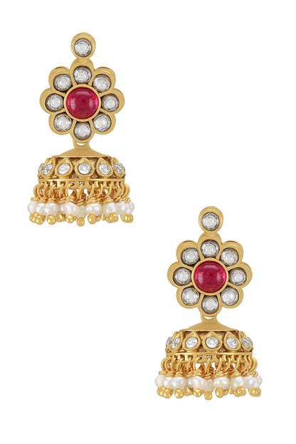 Floral Cutwork Jhumkas 