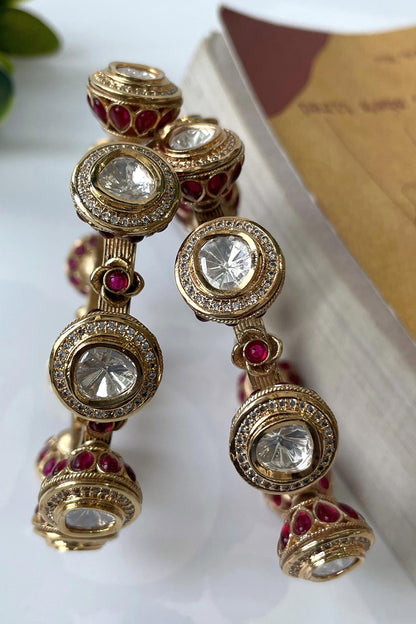 Stones Embellished Bangles - Set Of 2 