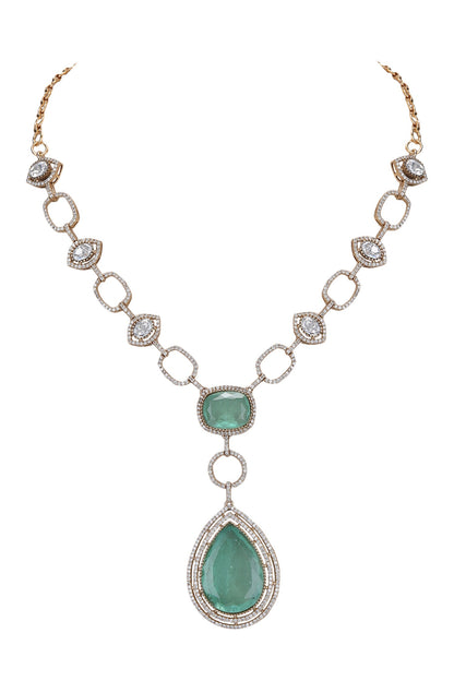 Dewdrop Stone Studded Jewellery Set 