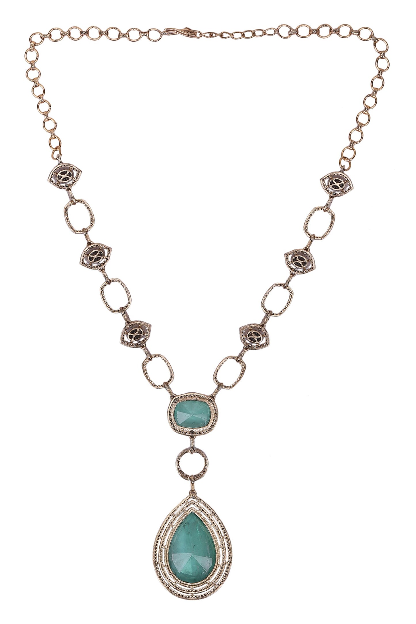 Dewdrop Stone Studded Jewellery Set 