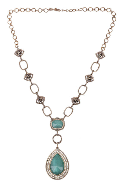 Dewdrop Stone Studded Jewellery Set 
