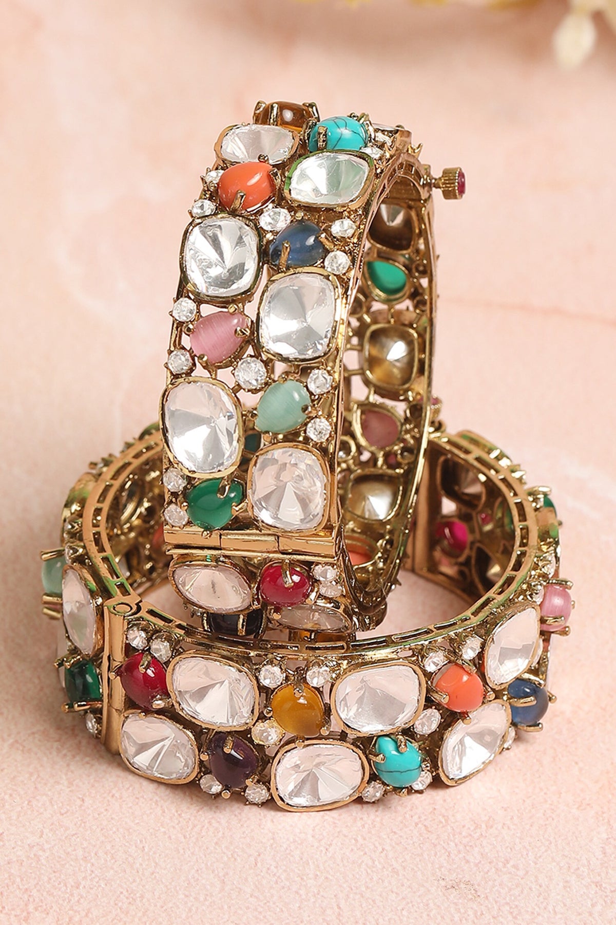 Stone Encrusted Antique Bangle 
