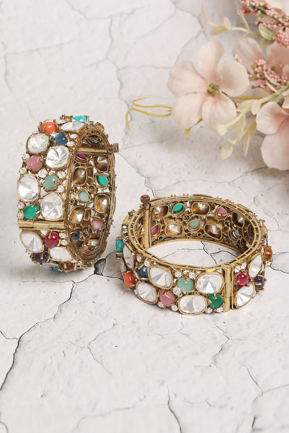 Stone Encrusted Antique Bangle 
