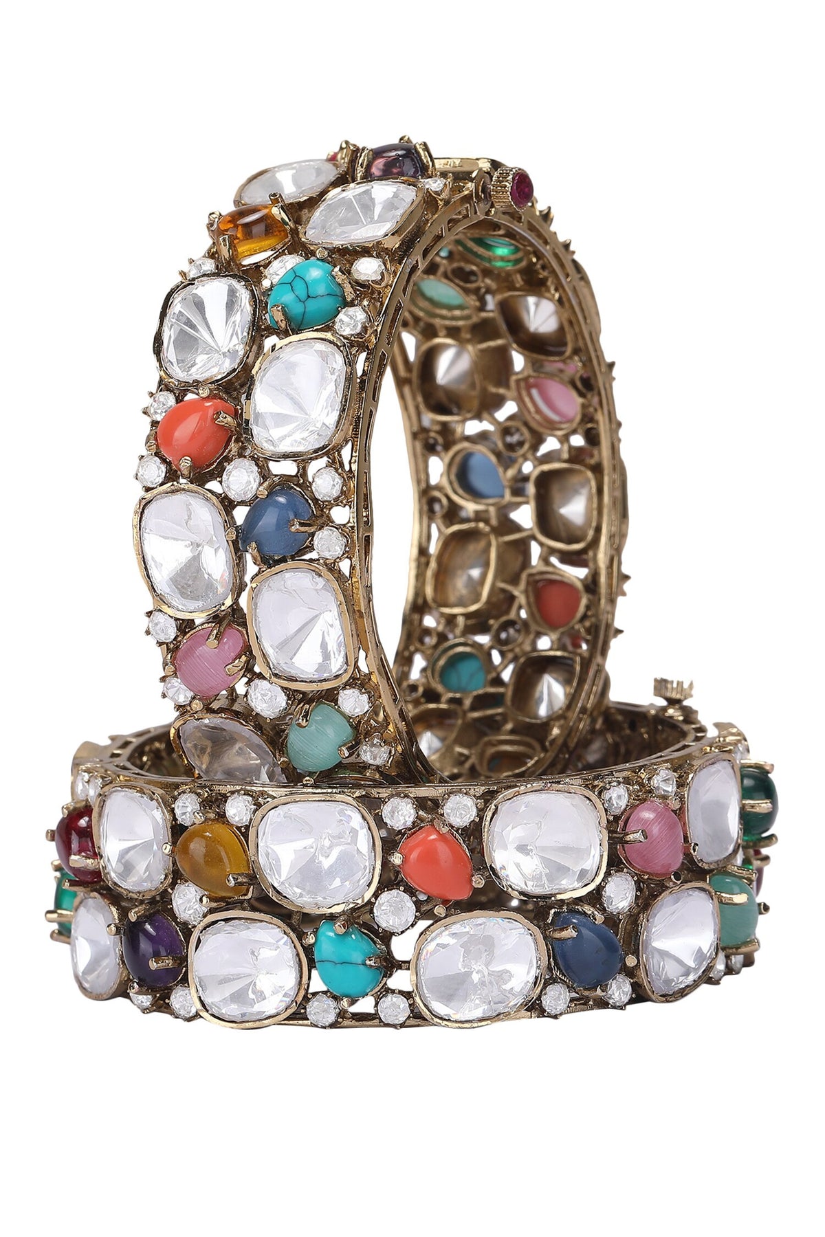 Stone Encrusted Antique Bangle 