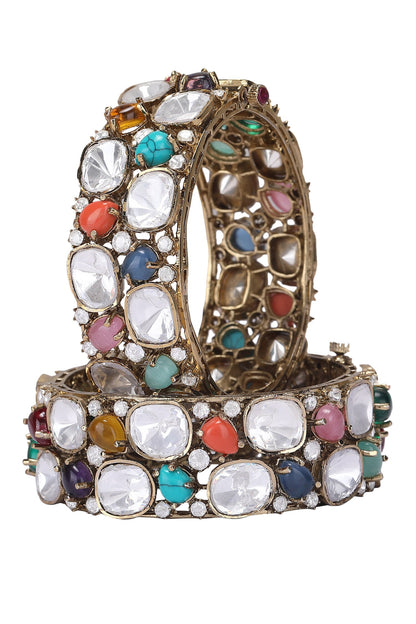 Stone Encrusted Antique Bangle 