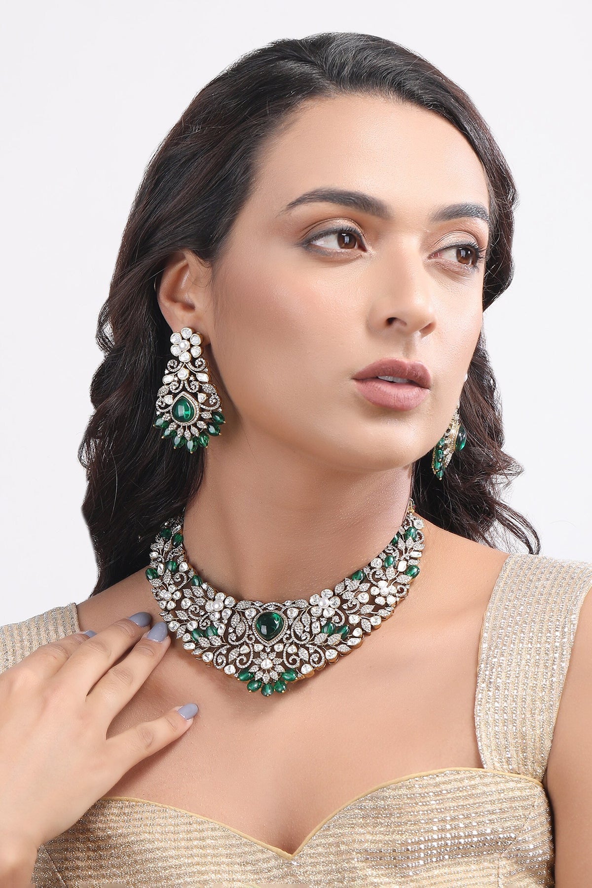 Damask Zircon Stone Encrusted Jewellery Set 