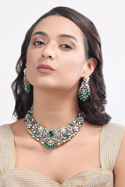 Damask Zircon Stone Encrusted Jewellery Set 
