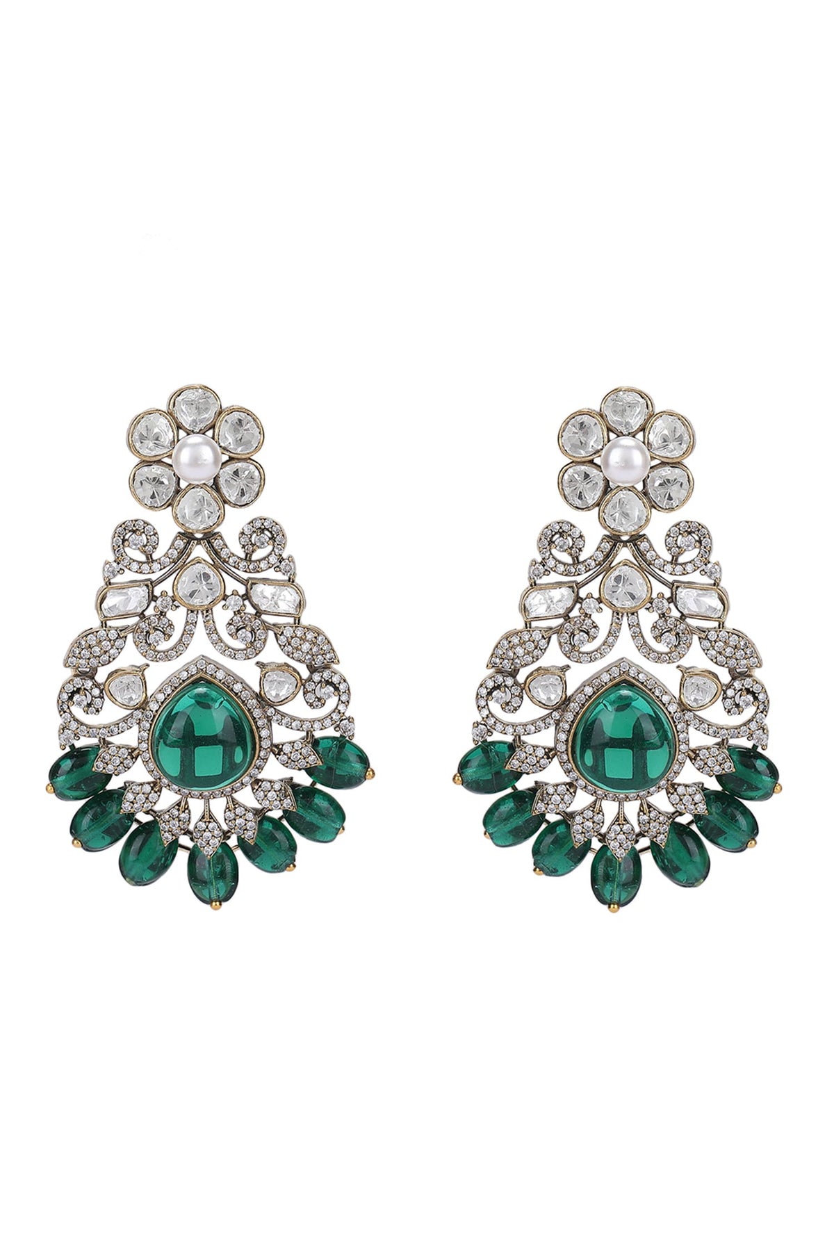 Damask Zircon Stone Encrusted Jewellery Set 
