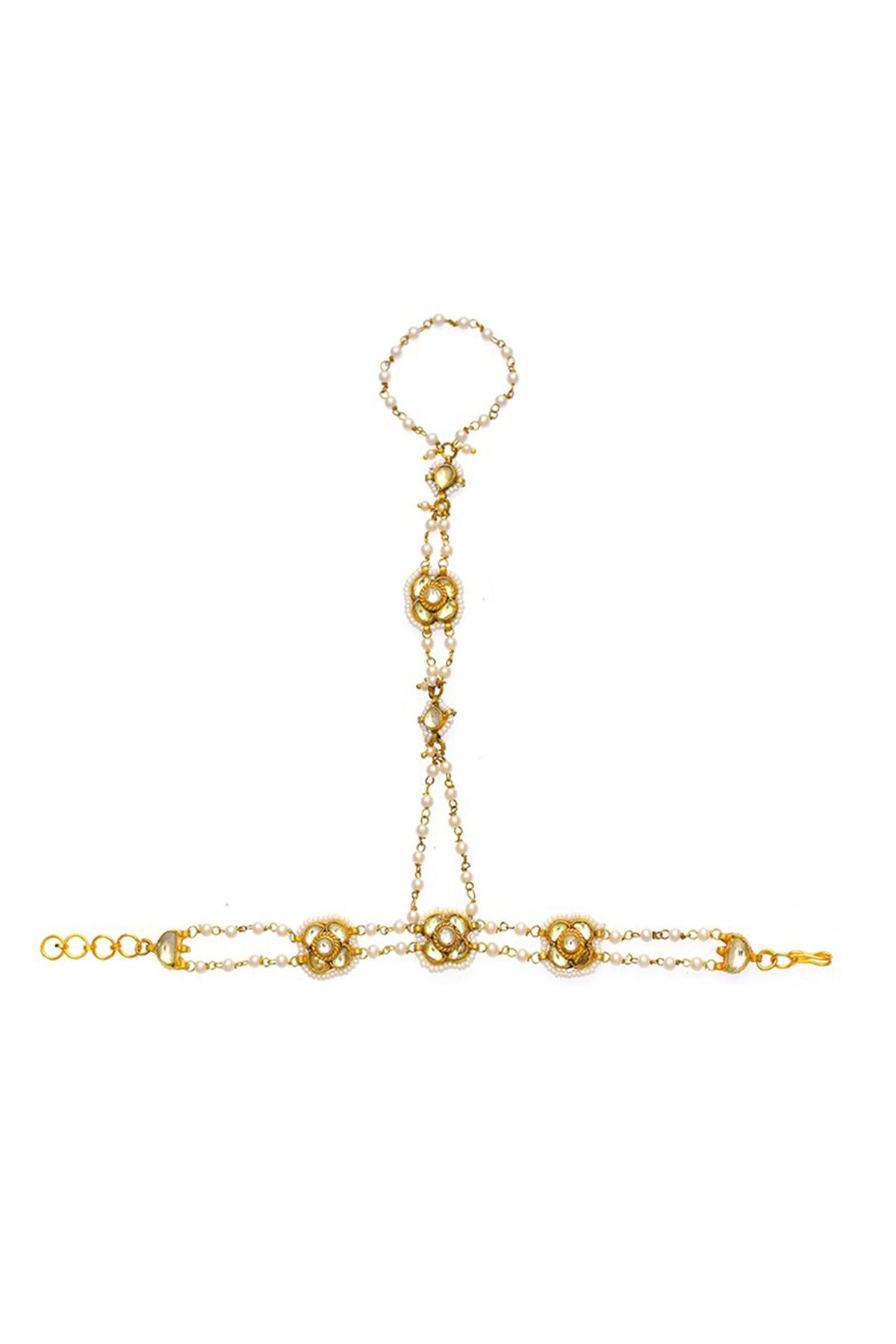 Kundan Embellished 2 Pcs Haathphool 