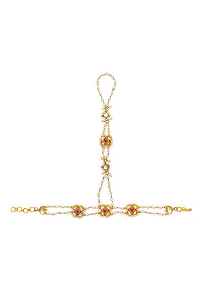Ruby Embellished 2 Pcs Haathphool 