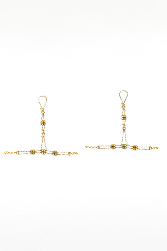 Jadau Embellished 2 Pcs Haathphool 