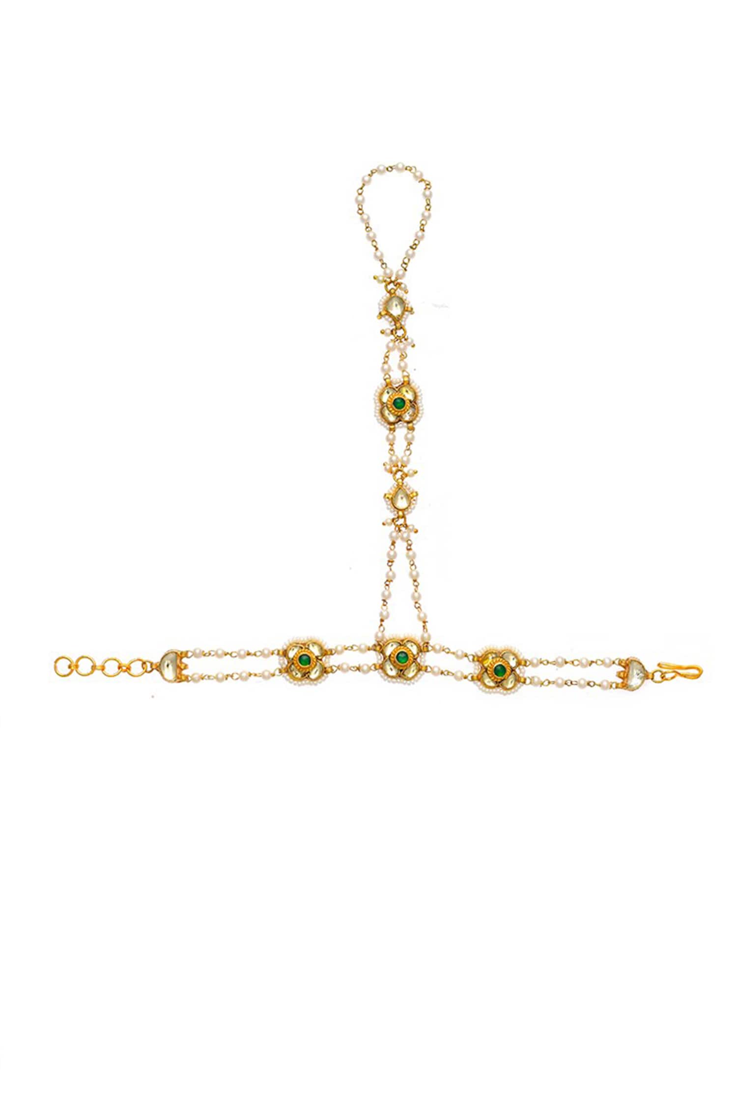 Jadau Embellished 2 Pcs Haathphool 