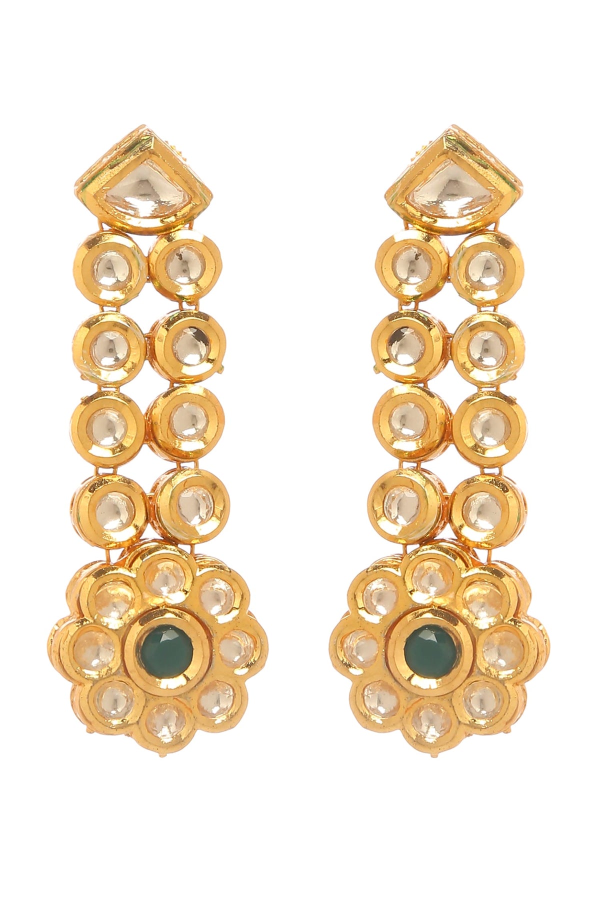 Floret Vine Kundan Embellished Earrings 