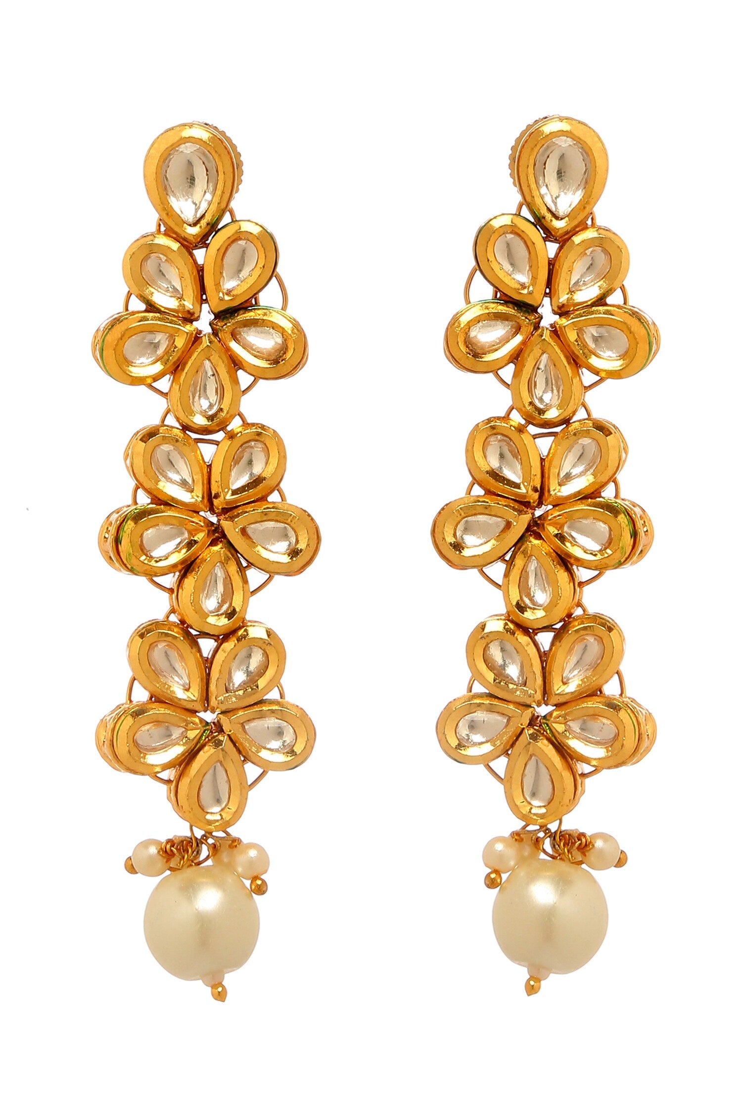 Bloom Vine Kundan Embellished Earrings 