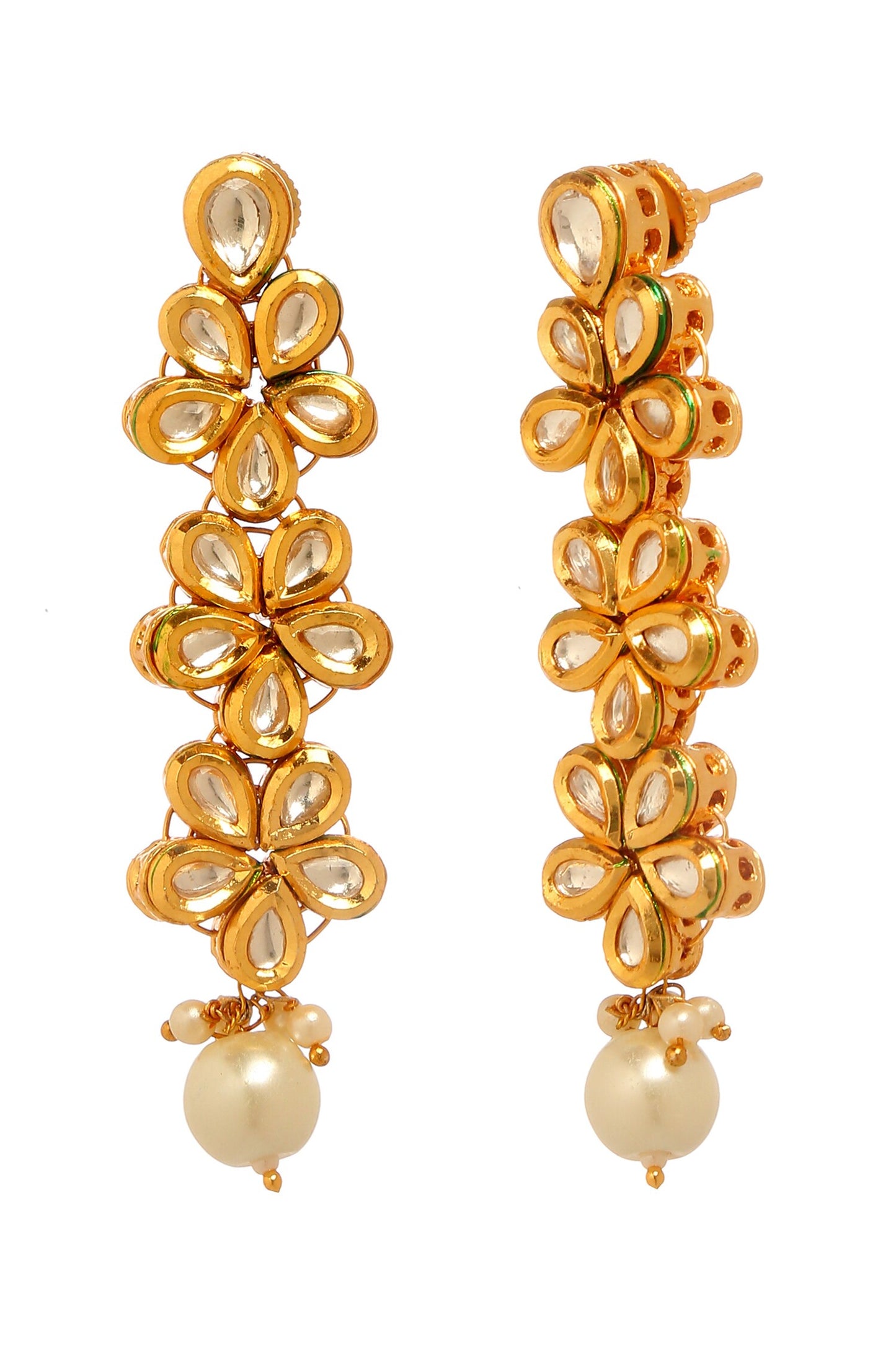 Bloom Vine Kundan Embellished Earrings 