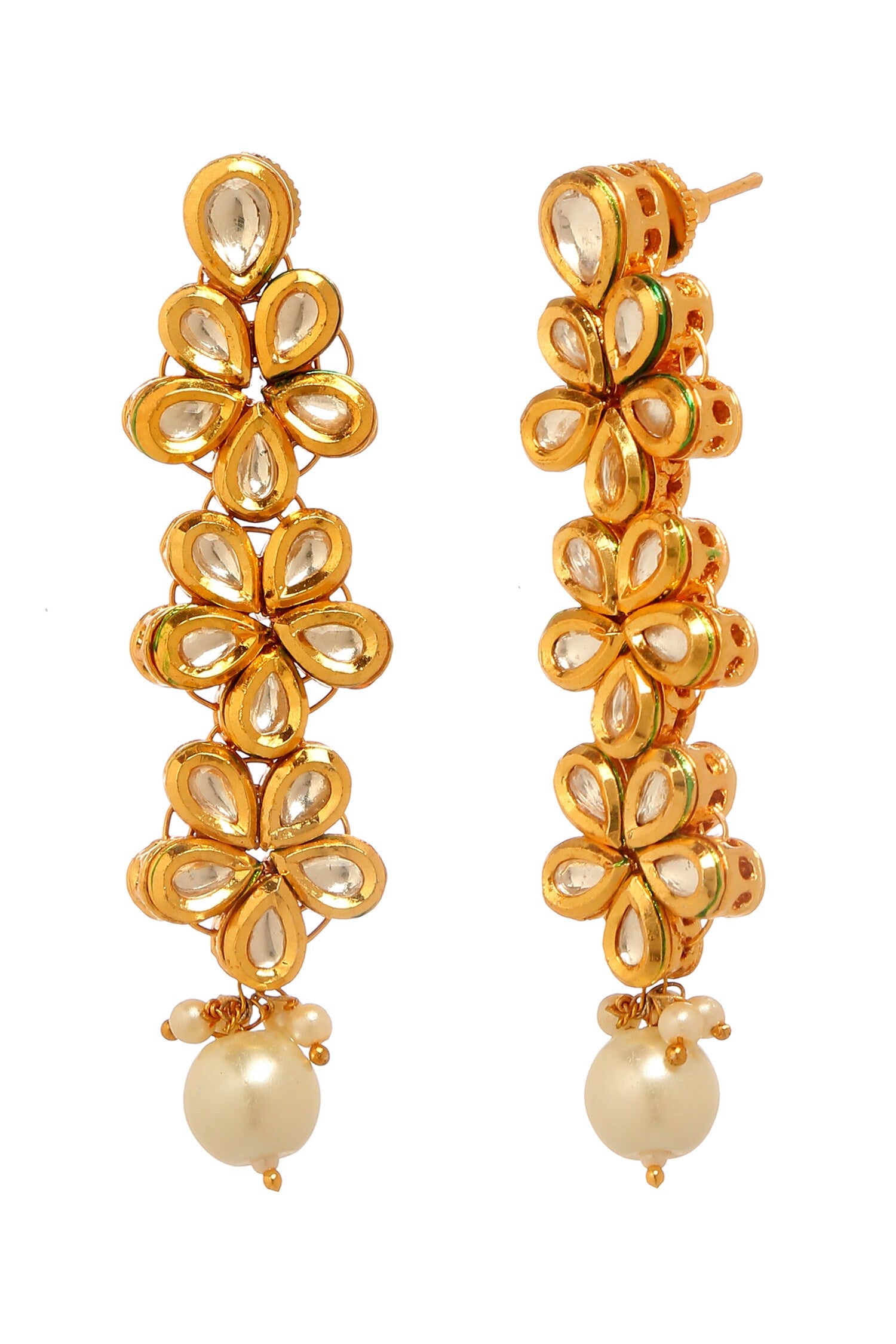 Bloom Vine Kundan Embellished Earrings 